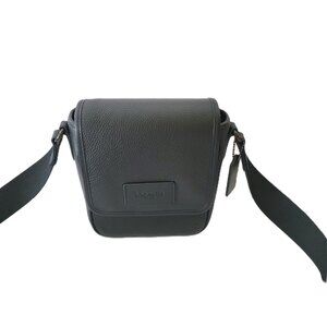 Coach CAT10 Lucas Crossbody Black Pebbled Leather Messenger Bag